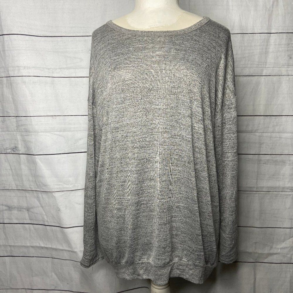 Philosophy long sleeve grey gray top size large